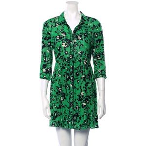 Ba&sh green mini dress with gold and silver threading